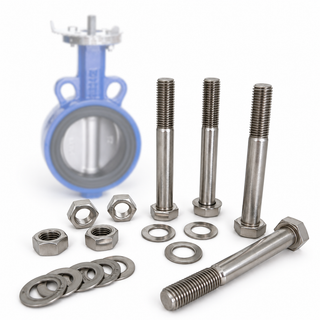 Universal 316 stainless steel wafer butterfly valve bolt kit suitable for Table E, Table D, PN16 and ANSI 150 flange connections – Titan Bolt Kits NZ