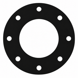 Black EPDM full face rubber flange gasket for industrial pipe connections, suitable for sealing bolted pipe flanges – Titan Bolt Kits NZ