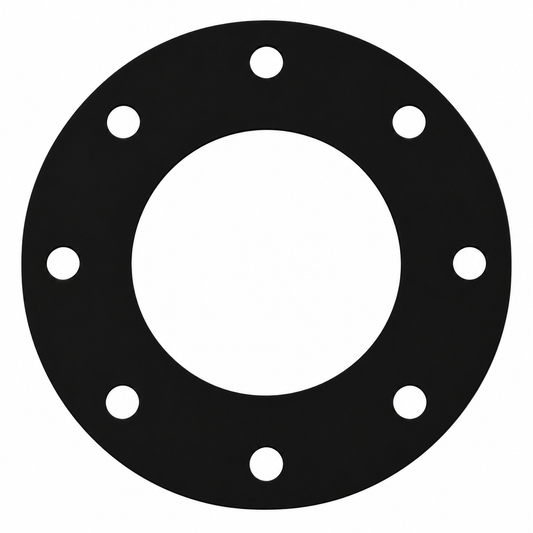 Black EPDM full face rubber flange gasket for industrial pipe connections, suitable for sealing bolted pipe flanges – Titan Bolt Kits NZ