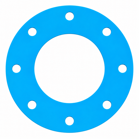 Blue EPDM full face flange gasket for potable water pipe connections, suitable for sealing bolted pipe flanges – Titan Bolt Kits NZ